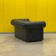 Vintage Green Leather Chesterfield Sofa: Two Seater
