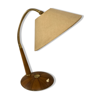 Brass and teak desk or table lamp by Temde, Switzerland 1960s