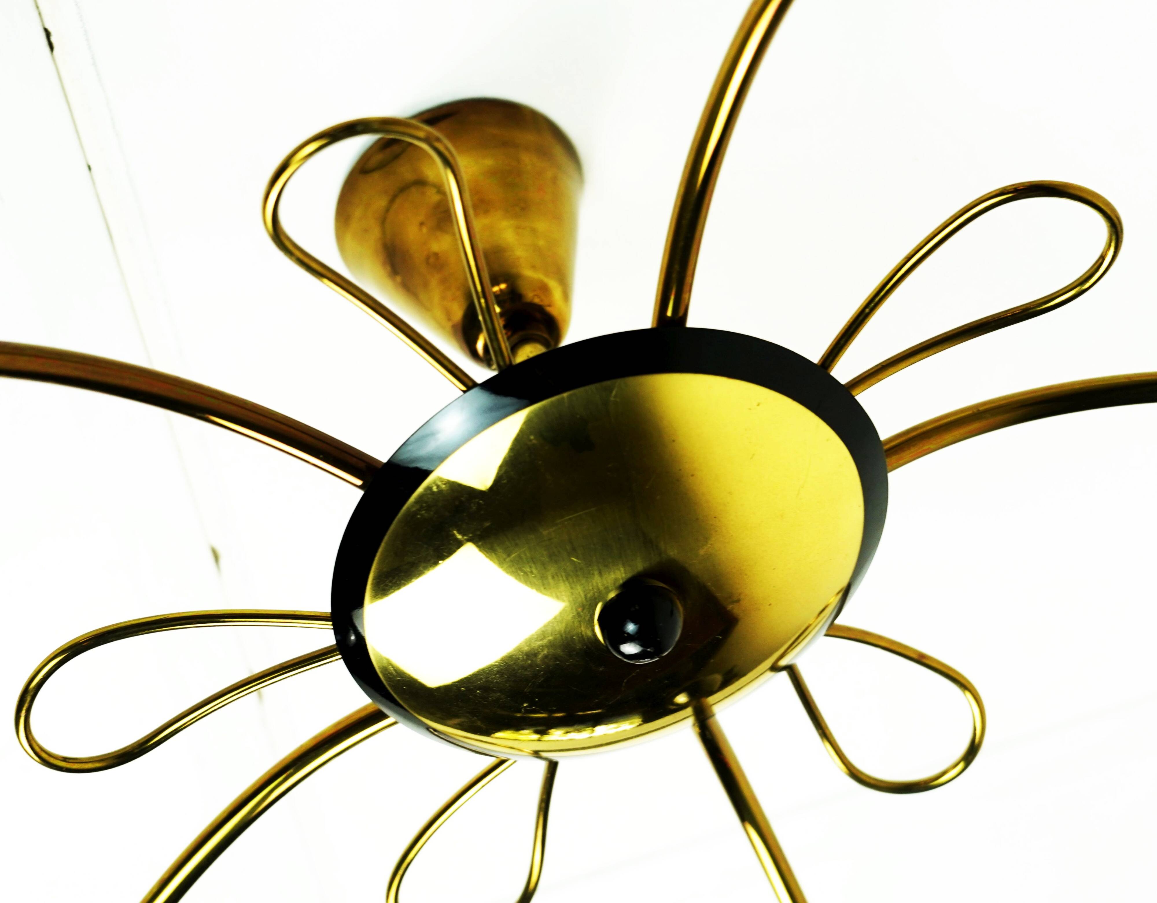1950s sputnik spider CEILING LAMP brass stilnovo ära mid century