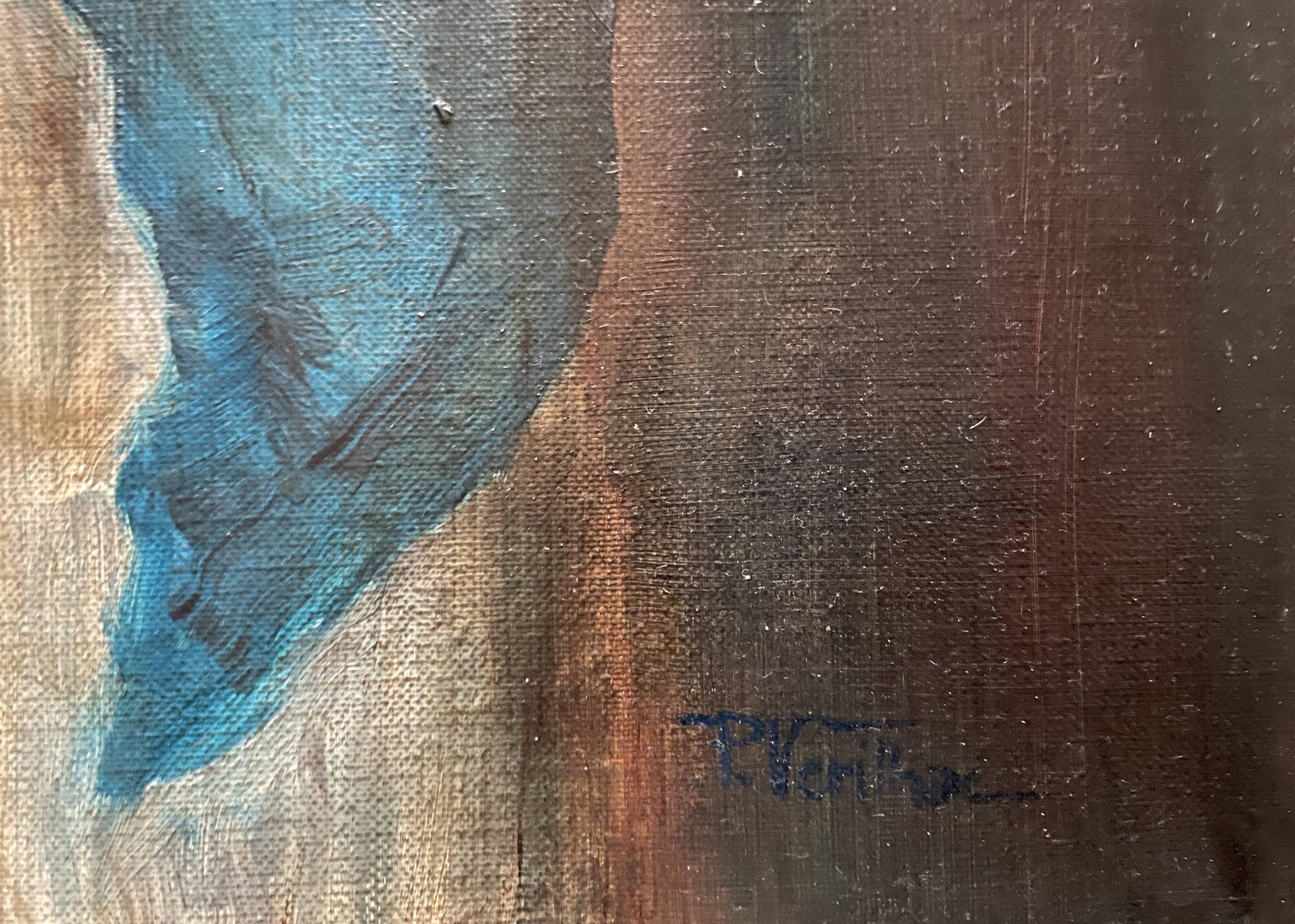 Oil on canvas portrait of a woman