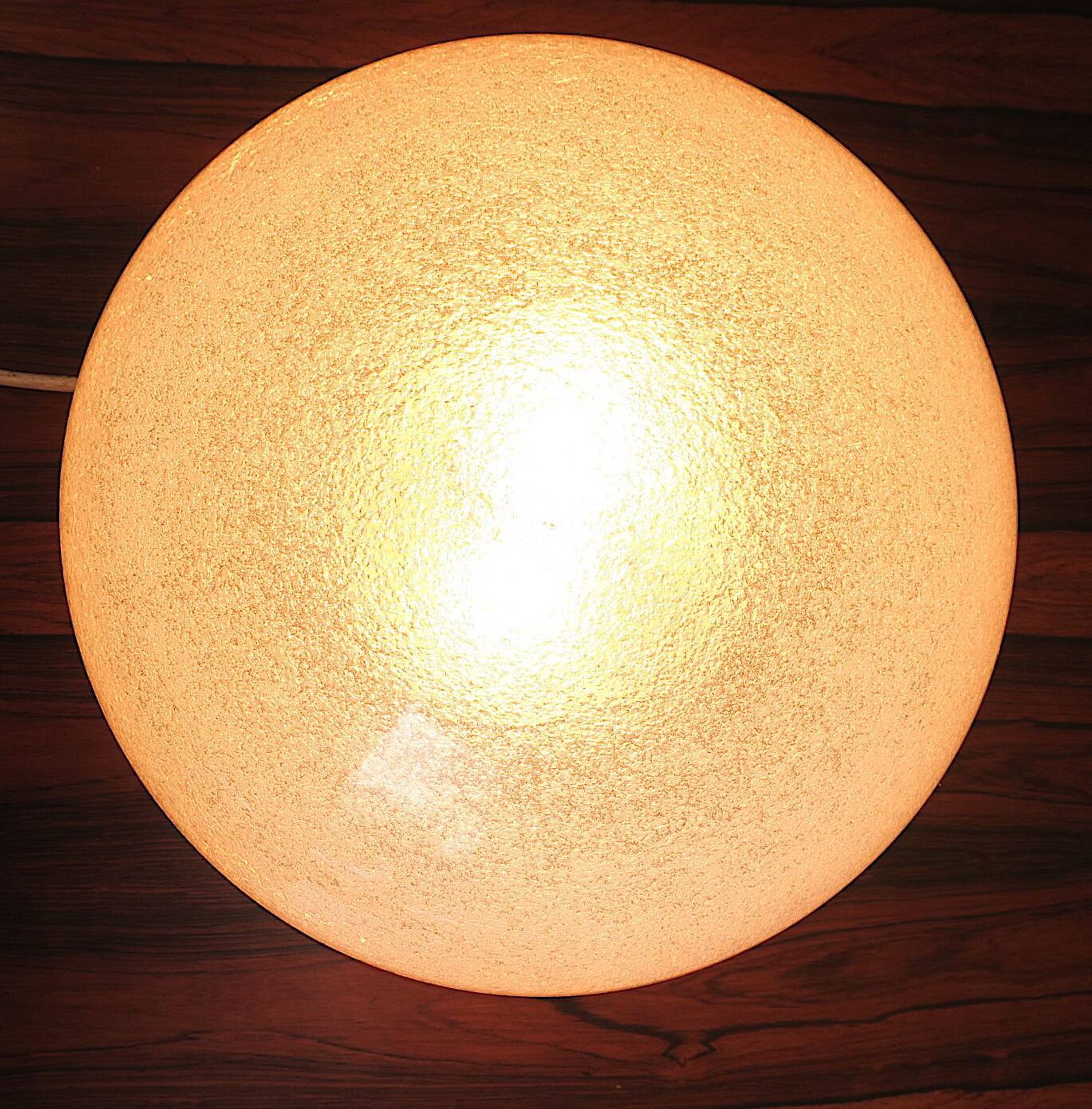 Italian domed ceiling or wall light in frosted Mazzega Murano glass, 1960s