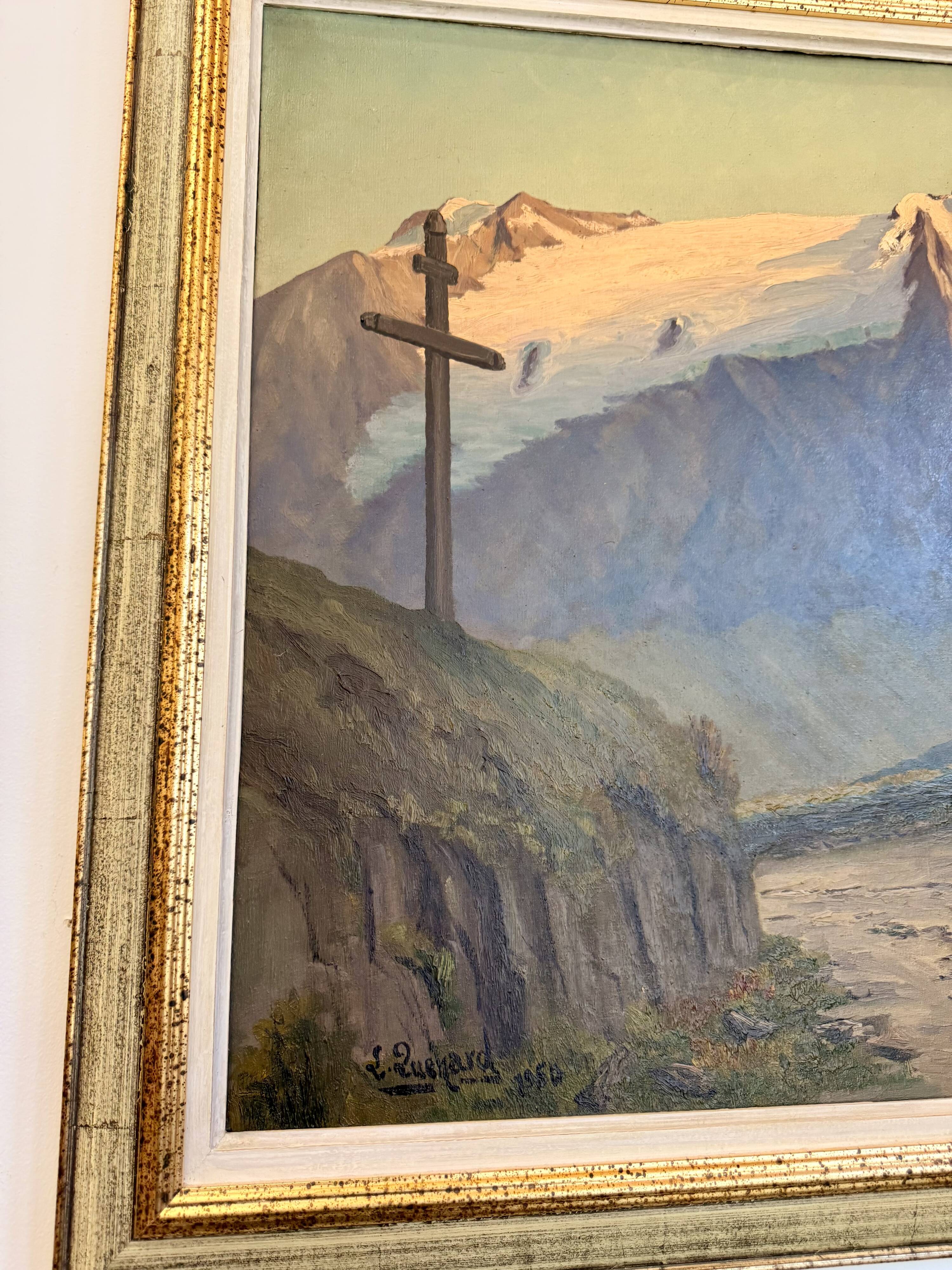 Oil on canvas Lucien Quénard (1902-1995) – Mountain landscape