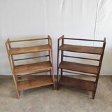 Foldable and stackable wooden shelves