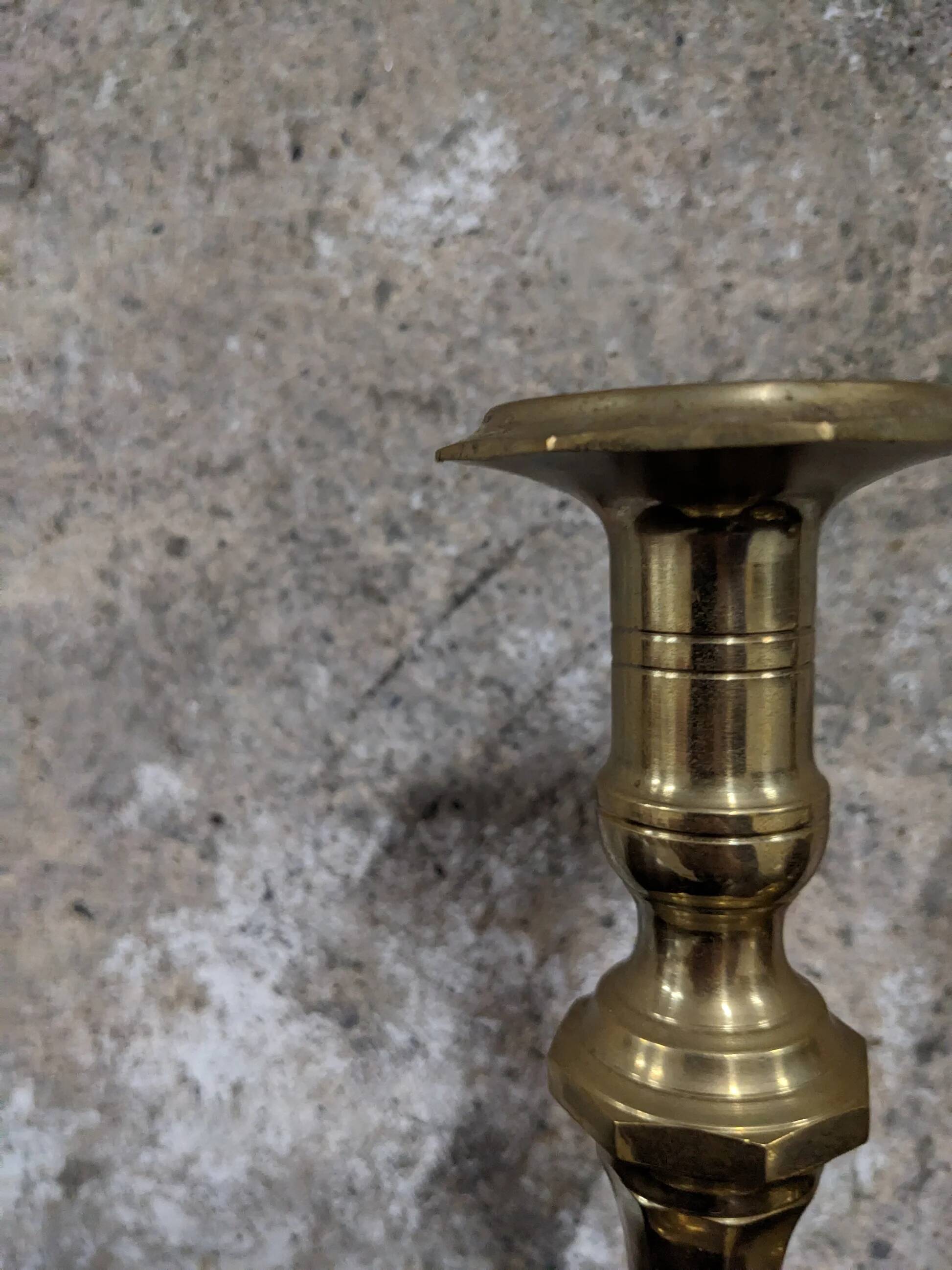 Pair of brass candlesticks
