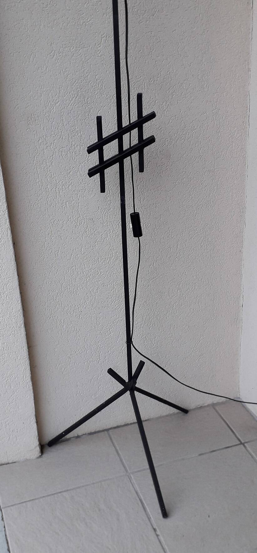 Black iron floor lamp