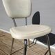 Chaise de bureau tubulaire acier chromé et simili blanc