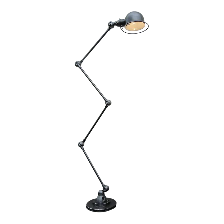 Vintage Jielde Industrial Graphite Lamp 4 arms by Jean Louis Domecq France 1960s