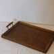 Charming Bistro tray, wooden and brass handle, circa 1940, ART DECO