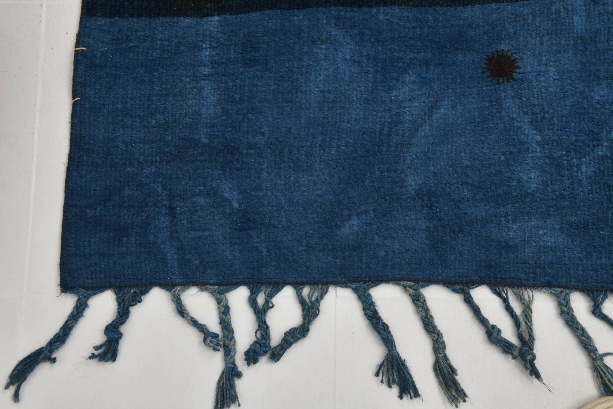 Blue Black Antique Turkish Runner Rug, 79x342Cm