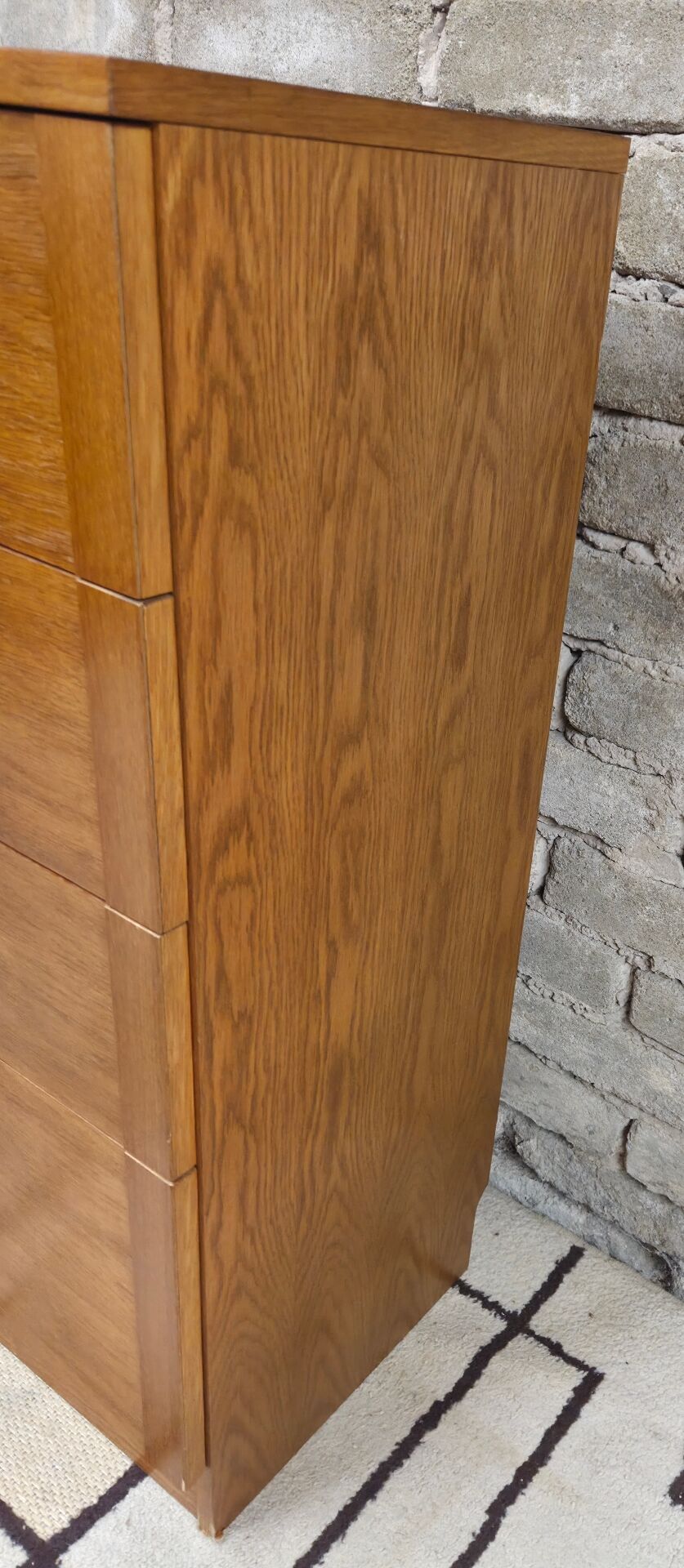 Vintage oak chest of drawers with a drop-down flap – 1960s