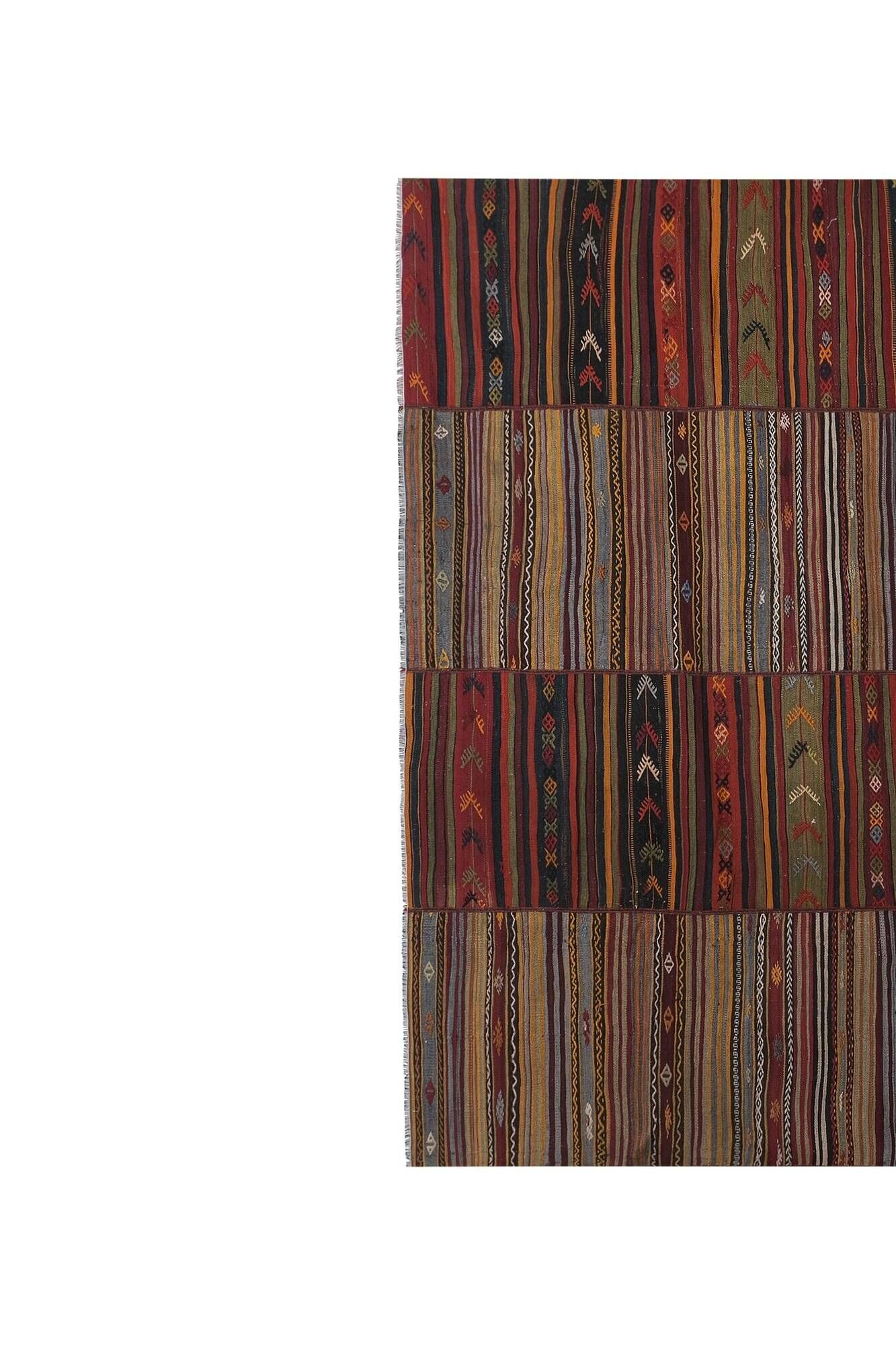 Vintage Turkish kilim handwoven 273x356 cm