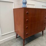 Scandinavian chest of drawers with compass feet