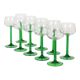 Set of 10 Vintage Luminarc Alsace Wine Glasses Thick Green Stems