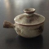 Vintage stoneware saucepan with lid
