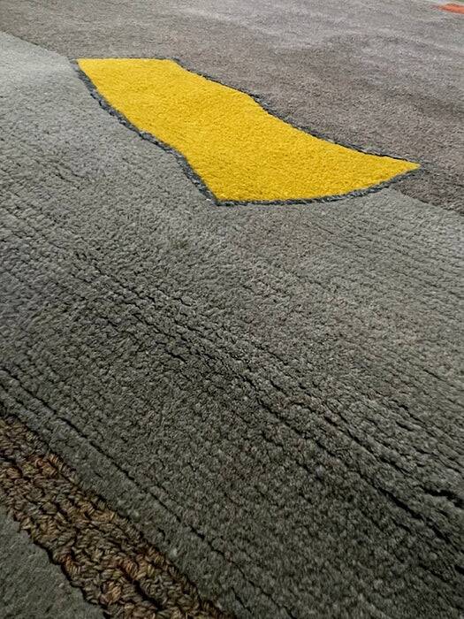 Tisca modernist hand-tufted wool rug France 1980s