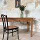 Vintage farmhouse table with spindle legs.