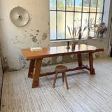 Aranjou farmhouse table in blond elm, 1950s