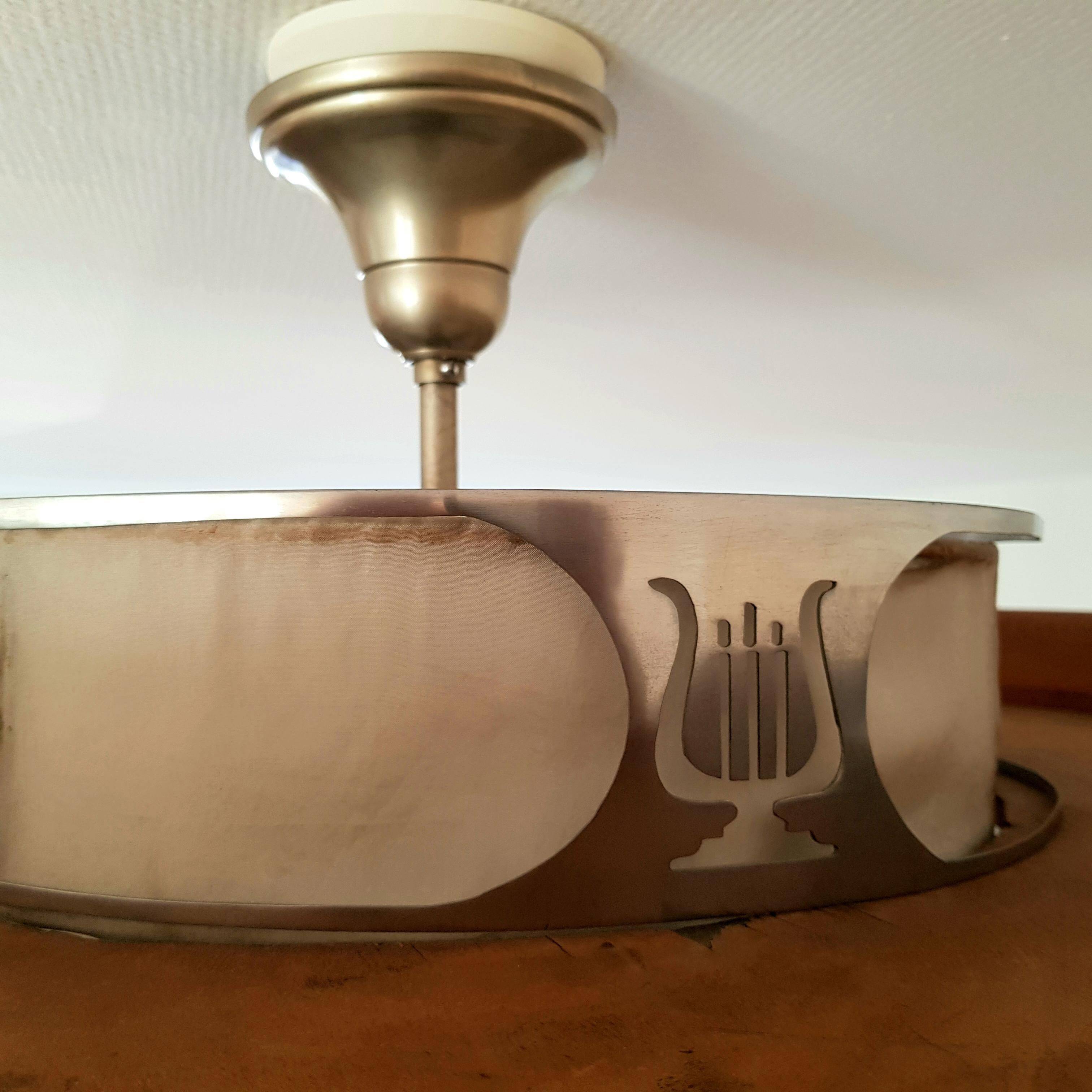 Large recessed lamp with complex floral inlay, Swedish Grace