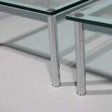 Cassina LC-10 coffee table by Le Corbusier – rare light blue glass edition