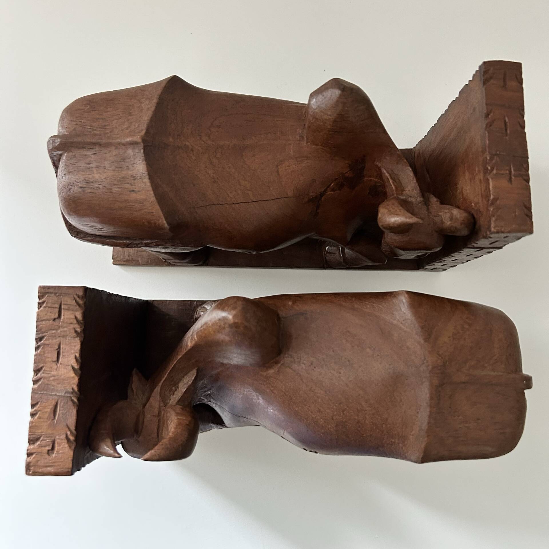 Pair of Scandinavian teak bookends