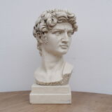 David head in waxed ivory white plaster