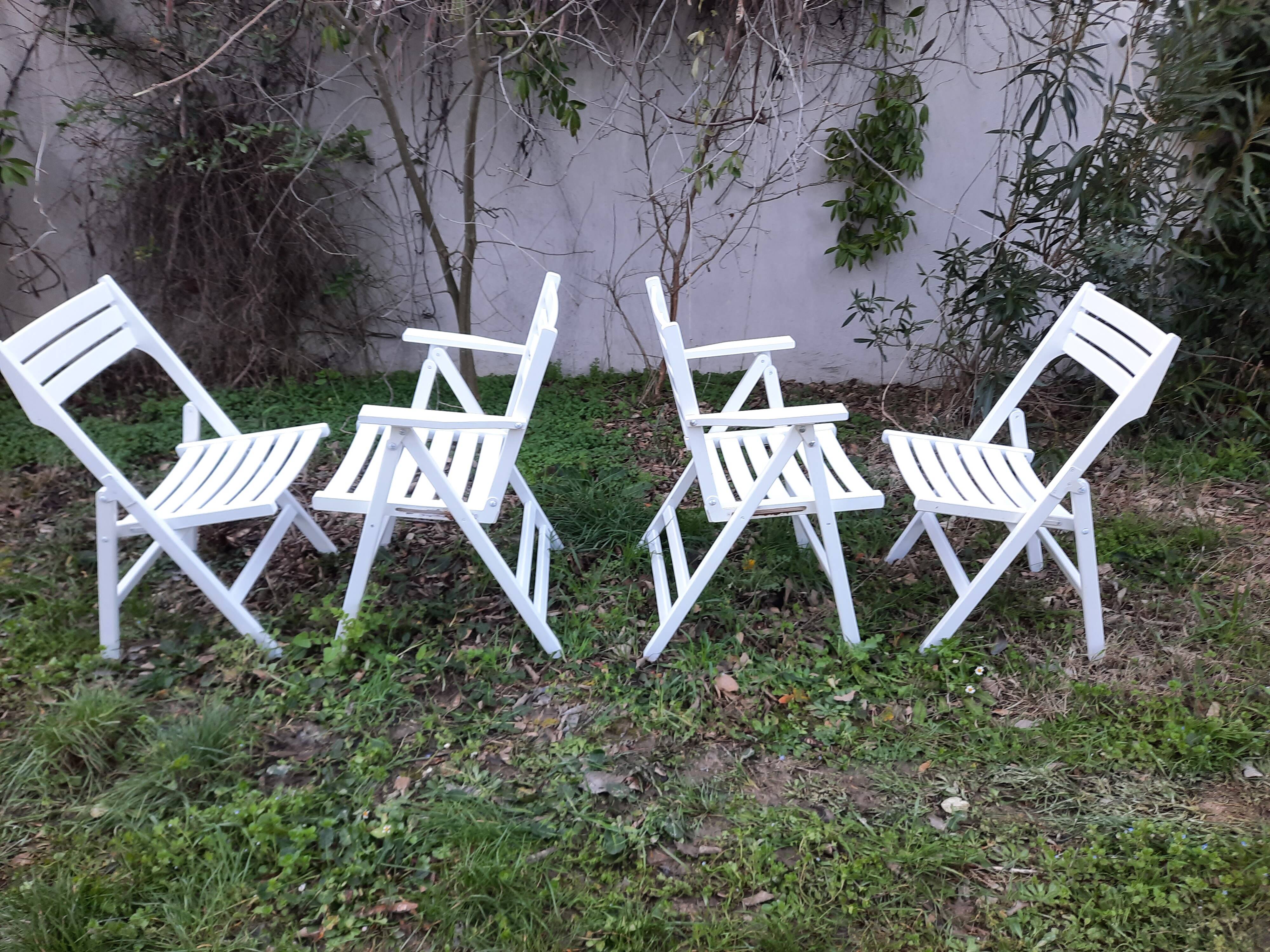 Sièges de jardin vintage en bois