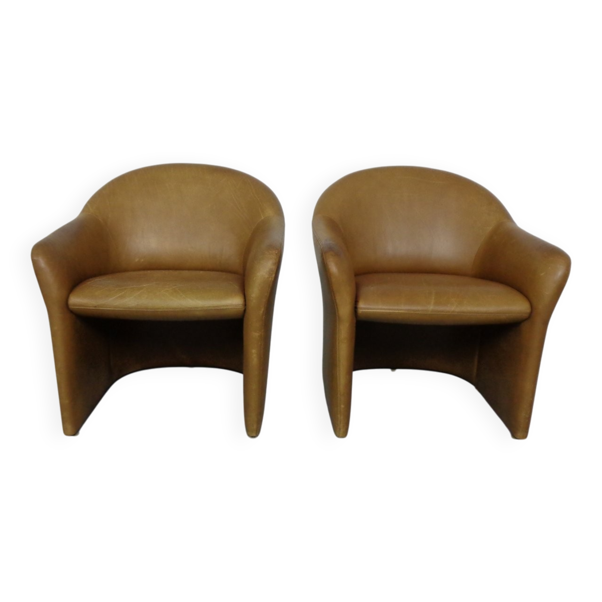 Set of Mid-Century German Leather Cocktail Chairs by Walter Knoll, 1960s