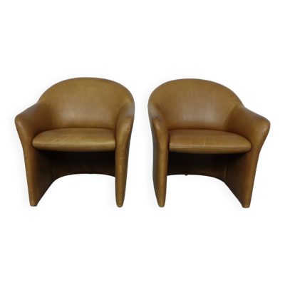Set of Mid-Century German Leather Cocktail Chairs from Walter Knoll, 1960s