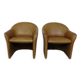 Set of Mid-Century German Leather Cocktail Chairs by Walter Knoll, 1960s