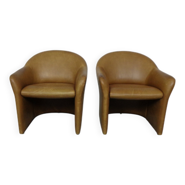 Set of Mid-Century German Leather Cocktail Chairs from Walter Knoll, 1960s