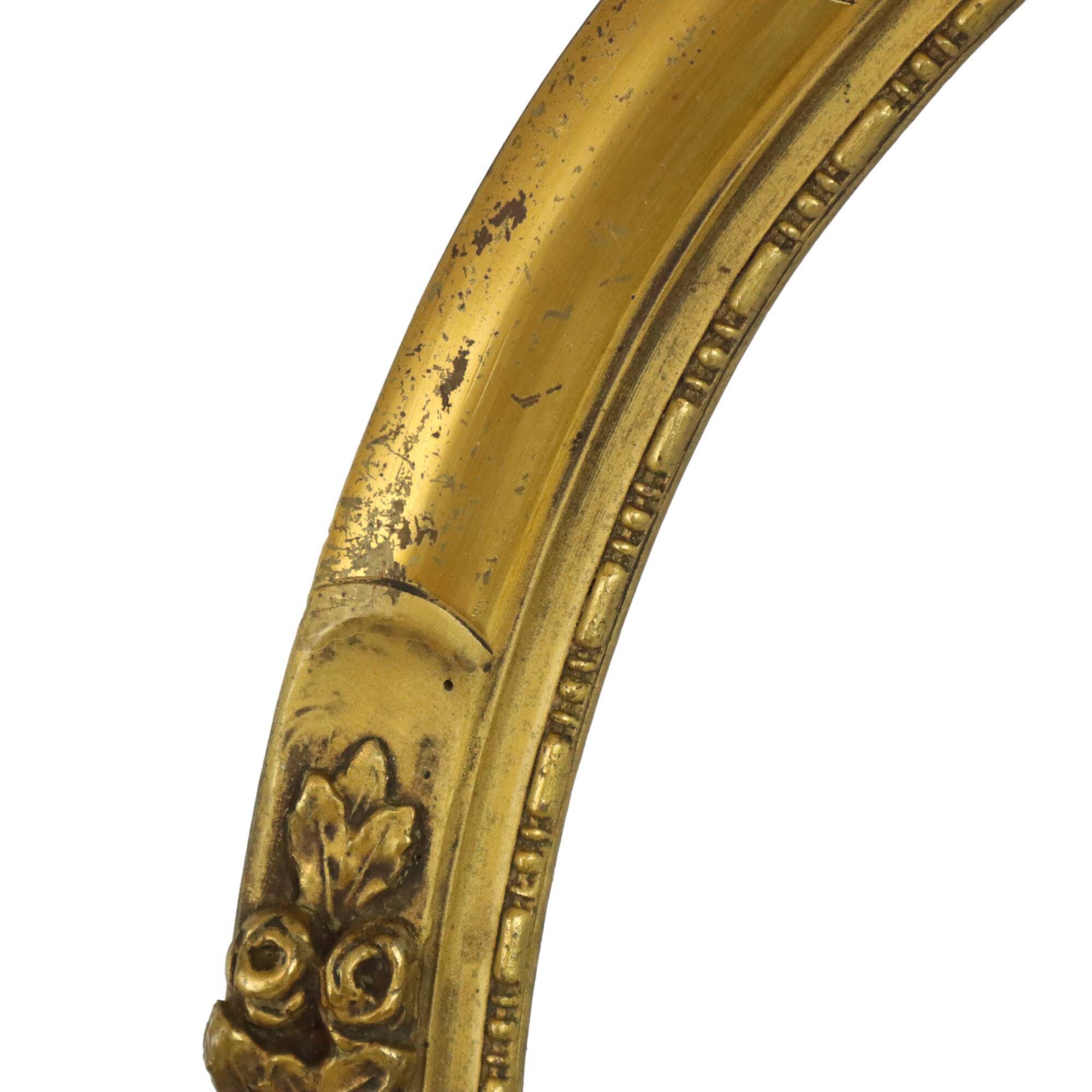 Oval Golden Wooden Frame Classic Roses Baroque Style France 59x49cm