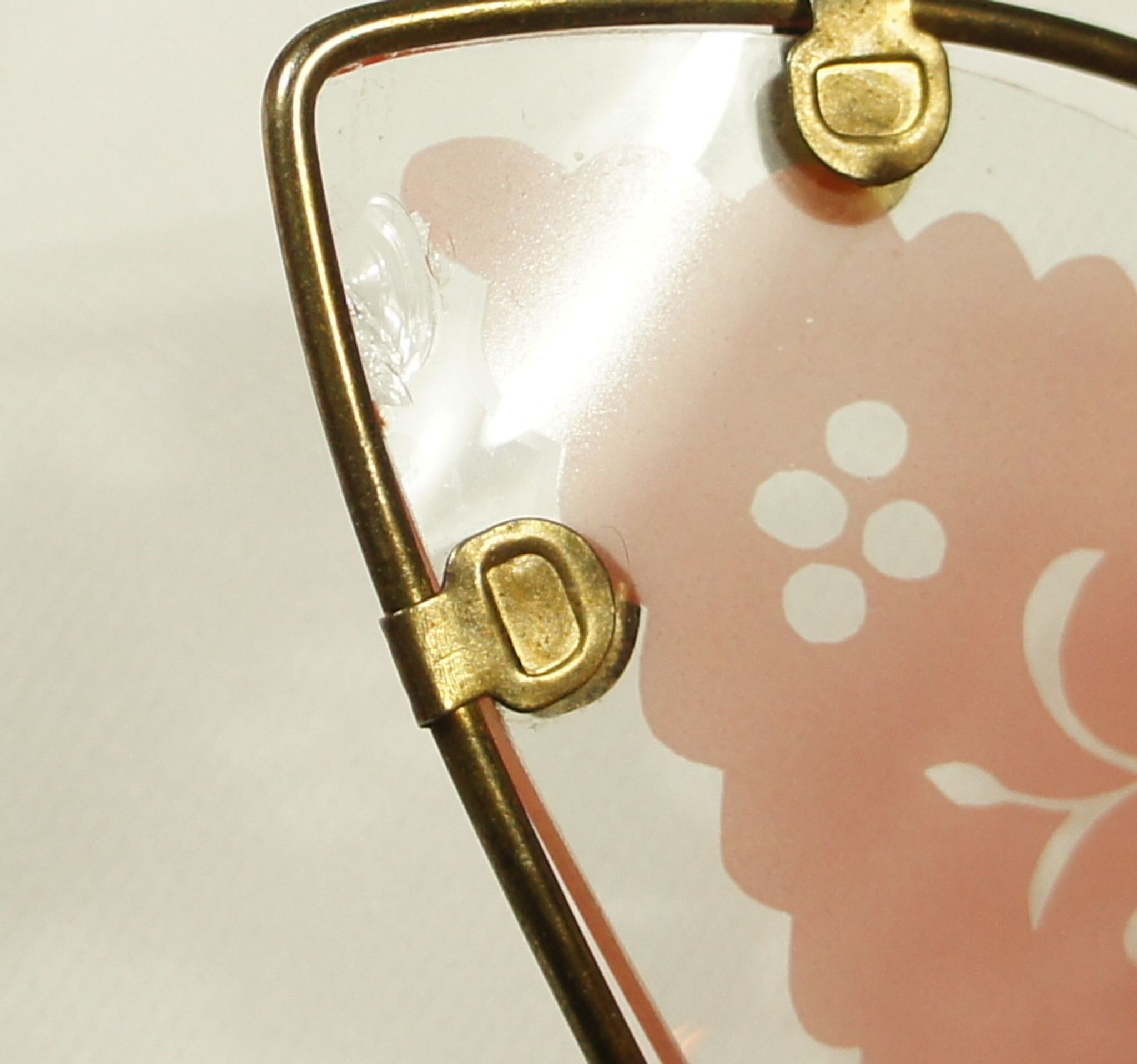 Italian lampshade "lotus flower" colored glass & brass 1970