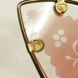 Italian lampshade "lotus flower" colored glass & brass 1970