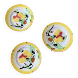Trio assiettes barbotines poire