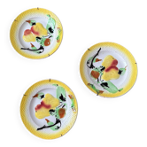 Trio assiettes barbotines poire