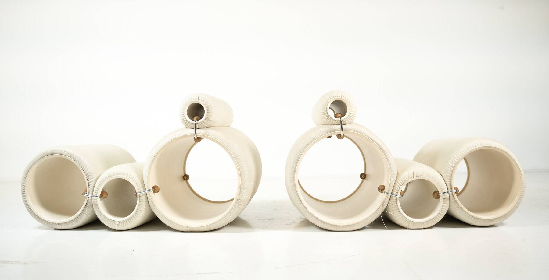 Pair of Tube Armchairs by Joe Colombo for Flexform, first edition.