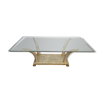 Table basse fausse défense d’éléphant, 1970s