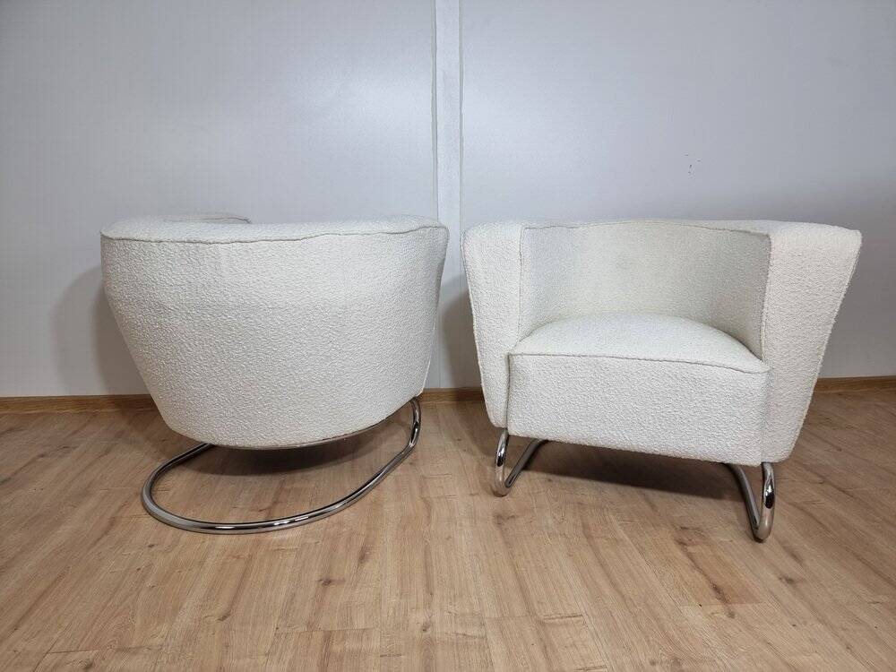 Fauteuils Chromés par Jindrich Halabala, Set de 2