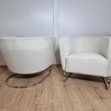 Fauteuils Chromés par Jindrich Halabala, Set de 2