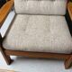 Fauteuil lounge scandinave en teck massif & ottoman 60/70