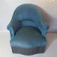 Fauteuil crapaud velours bleu
