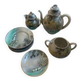 Fine porcelain tea service Japan - Decor of Cranes and Bamboo