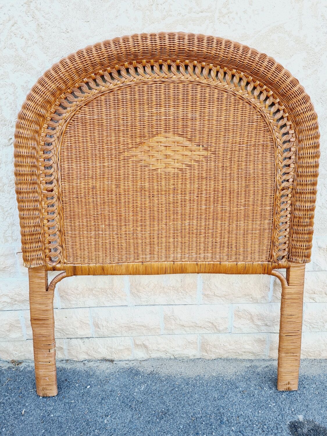 1-seater rattan headboard