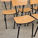 Chairs in black and light brown formica