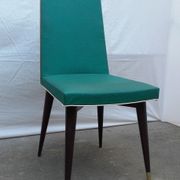 Six chaises modernistes skaï vert