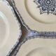 Set of 10 antique 6-sided flat plates – late 19th century earthenware, oriental light blue decor
