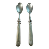 White metal Art Deco salad cutlery