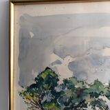 Watercolor by Georges Prestat River in Central African Republic