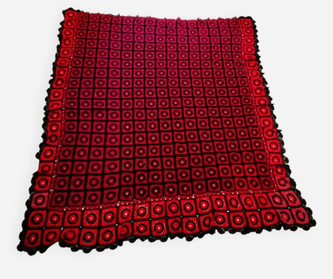 Vintage crochet bedspread, 1960s