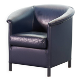 Wittmann Petrol Soft Leather Club Chair Model Aura  Designed by Paolo Piva